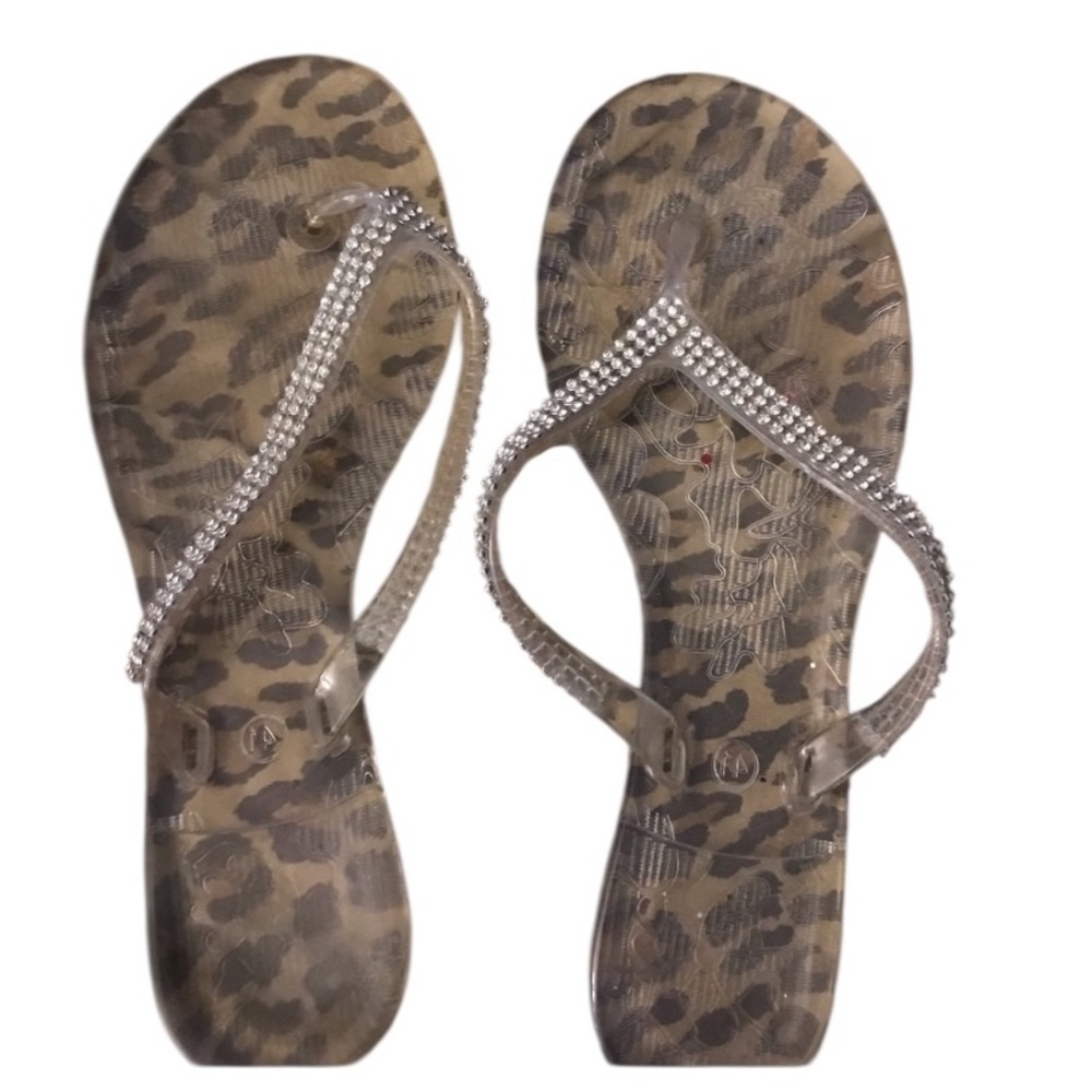 Jelly  clear flip flops thongs with rhinestone’s